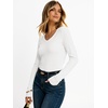 image:imageANRABESS Womens Long Sleeve Shirts Thermal V Neck TopsWhite