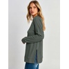 image:imageANRABESS Womens Long Sleeve Shirts Waffle Knit Tunic TopArmy Green