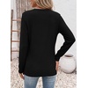 image:imageANRABESS Womens Long Sleeve Shirts Waffle Knit Tunic TopBlack