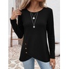 image:imageANRABESS Womens Long Sleeve Shirts Waffle Knit Tunic TopBlack