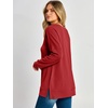 image:imageANRABESS Womens Long Sleeve Shirts Waffle Knit Tunic TopBright Red