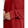 image:imageANRABESS Womens Long Sleeve Shirts Waffle Knit Tunic TopBright Red