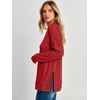 image:imageANRABESS Womens Long Sleeve Shirts Waffle Knit Tunic TopBright Red