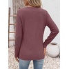 image:imageANRABESS Womens Long Sleeve Shirts Waffle Knit Tunic TopMauve