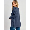 image:imageANRABESS Womens Long Sleeve Shirts Waffle Knit Tunic TopNavy Blue