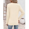 image:imageANRABESS Womens Long Sleeve Shirts Waffle Knit Tunic TopParchment