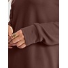 image:imageANRABESS Womens Long Sleeve Shirts Waffle Knit Tunic TopRed Brown