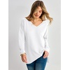 image:imageANRABESS Womens Long Sleeve Shirts Waffle Knit Tunic TopWhite