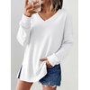 image:imageANRABESS Womens Long Sleeve Shirts Waffle Knit Tunic TopWhite