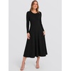image:imageANRABESS Womens Long Sleeve Sweater Dress Fall Ribbed Knit Midi DressesBlack
