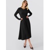 image:imageANRABESS Womens Long Sleeve Sweater Dress Fall Ribbed Knit Midi DressesBlack