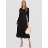 image:imageANRABESS Womens Long Sleeve Sweater Dress Fall Ribbed Knit Midi DressesBlack