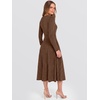image:imageANRABESS Womens Long Sleeve Sweater Dress Fall Ribbed Knit Midi DressesBrown