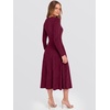 image:imageANRABESS Womens Long Sleeve Sweater Dress Fall Ribbed Knit Midi DressesBurgundy