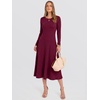 image:imageANRABESS Womens Long Sleeve Sweater Dress Fall Ribbed Knit Midi DressesBurgundy