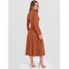 image:imageANRABESS Womens Long Sleeve Sweater Dress Fall Ribbed Knit Midi DressesBurnt Orange