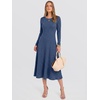 image:imageANRABESS Womens Long Sleeve Sweater Dress Fall Ribbed Knit Midi DressesDark Blue