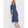 image:imageANRABESS Womens Long Sleeve Sweater Dress Fall Ribbed Knit Midi DressesDark Blue