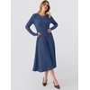 image:imageANRABESS Womens Long Sleeve Sweater Dress Fall Ribbed Knit Midi DressesDark Blue