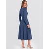 image:imageANRABESS Womens Long Sleeve Sweater Dress Fall Ribbed Knit Midi DressesDark Blue