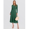 image:imageANRABESS Womens Long Sleeve Sweater Dress Fall Ribbed Knit Midi DressesDeep Green