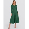 image:imageANRABESS Womens Long Sleeve Sweater Dress Fall Ribbed Knit Midi DressesDeep Green