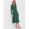 image:imageANRABESS Womens Long Sleeve Sweater Dress Fall Ribbed Knit Midi DressesDeep Green