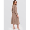 image:imageANRABESS Womens Long Sleeve Sweater Dress Fall Ribbed Knit Midi DressesTan