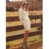 image:imageANRABESS Womens Long Sleeve Turtle Neck Fall Bodycon Mini Sweater DressesBeige