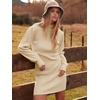 image:imageANRABESS Womens Long Sleeve Turtle Neck Fall Bodycon Mini Sweater DressesBeige
