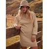 image:imageANRABESS Womens Long Sleeve Turtle Neck Fall Bodycon Mini Sweater DressesCamel