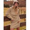 image:imageANRABESS Womens Long Sleeve Turtle Neck Fall Bodycon Mini Sweater DressesCamel