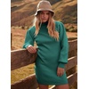 image:imageANRABESS Womens Long Sleeve Turtle Neck Fall Bodycon Mini Sweater DressesGreen