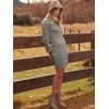 image:imageANRABESS Womens Long Sleeve Turtle Neck Fall Bodycon Mini Sweater DressesLight Gray Green