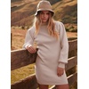 image:imageANRABESS Womens Long Sleeve Turtle Neck Fall Bodycon Mini Sweater DressesPink