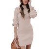 image:imageANRABESS Womens Long Sleeve Turtle Neck Fall Bodycon Mini Sweater DressesPink