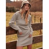 image:imageANRABESS Womens Long Sleeve Turtle Neck Fall Bodycon Mini Sweater DressesRed Apricot