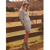image:imageANRABESS Womens Long Sleeve Turtle Neck Fall Bodycon Mini Sweater DressesRed Apricot