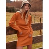 image:imageANRABESS Womens Long Sleeve Turtle Neck Fall Bodycon Mini Sweater DressesRust Orange