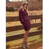 image:imageANRABESS Womens Long Sleeve Turtle Neck Fall Bodycon Mini Sweater DressesWine Red