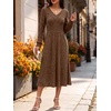 image:imageANRABESS Womens Long Sleeve V Neck A Line Fall Midi DressDark Brown
