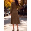 image:imageANRABESS Womens Long Sleeve V Neck A Line Fall Midi DressDark Brown