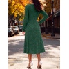 image:imageANRABESS Womens Long Sleeve V Neck A Line Fall Midi DressGreen