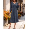 image:imageANRABESS Womens Long Sleeve V Neck A Line Fall Midi DressNavy Blue