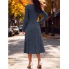 image:imageANRABESS Womens Long Sleeve V Neck A Line Fall Midi DressNavy Blue