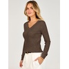 image:imageANRABESS Womens Long Sleeve V Neck Ribbed Sweaters ShirtsBrown