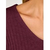 image:imageANRABESS Womens Long Sleeve V Neck Ribbed Sweaters ShirtsDrak Red