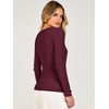 image:imageANRABESS Womens Long Sleeve V Neck Ribbed Sweaters ShirtsDrak Red