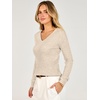 image:imageANRABESS Womens Long Sleeve V Neck Ribbed Sweaters ShirtsLight Almond