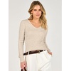 image:imageANRABESS Womens Long Sleeve V Neck Ribbed Sweaters ShirtsLight Almond